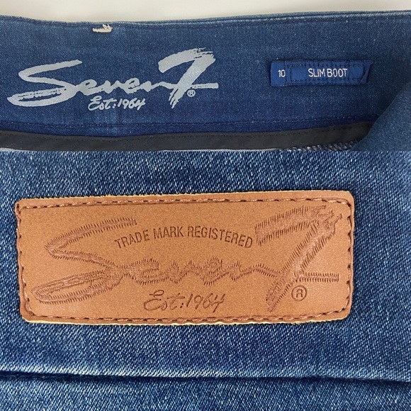 Seven7 Slim Boot Mid Rise Jeans Size 10 - Picture 7 of 8